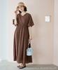 ROPE PICNIC Pino Dot Print Dress Dark Size Women's (GDE14950, Brown, 20)