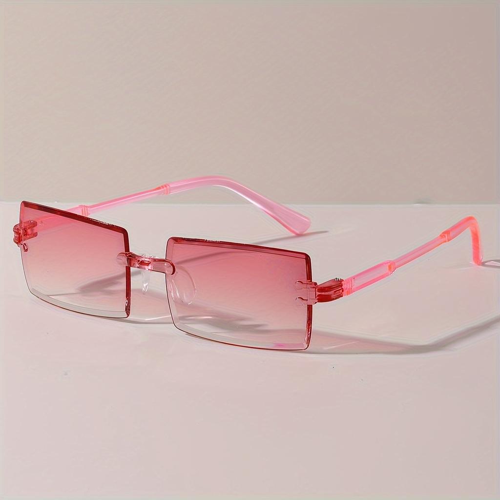 9pcs Rectangle Stylish Sunglasses For Female Male Cute Candy Color Decorative Shades For Vacation Beach Party Shades Eyeglasses UV400