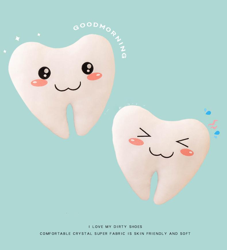 Creative Cute Simulation Teeth Pillow Children's Expression Love Teeth Care Plush Toys