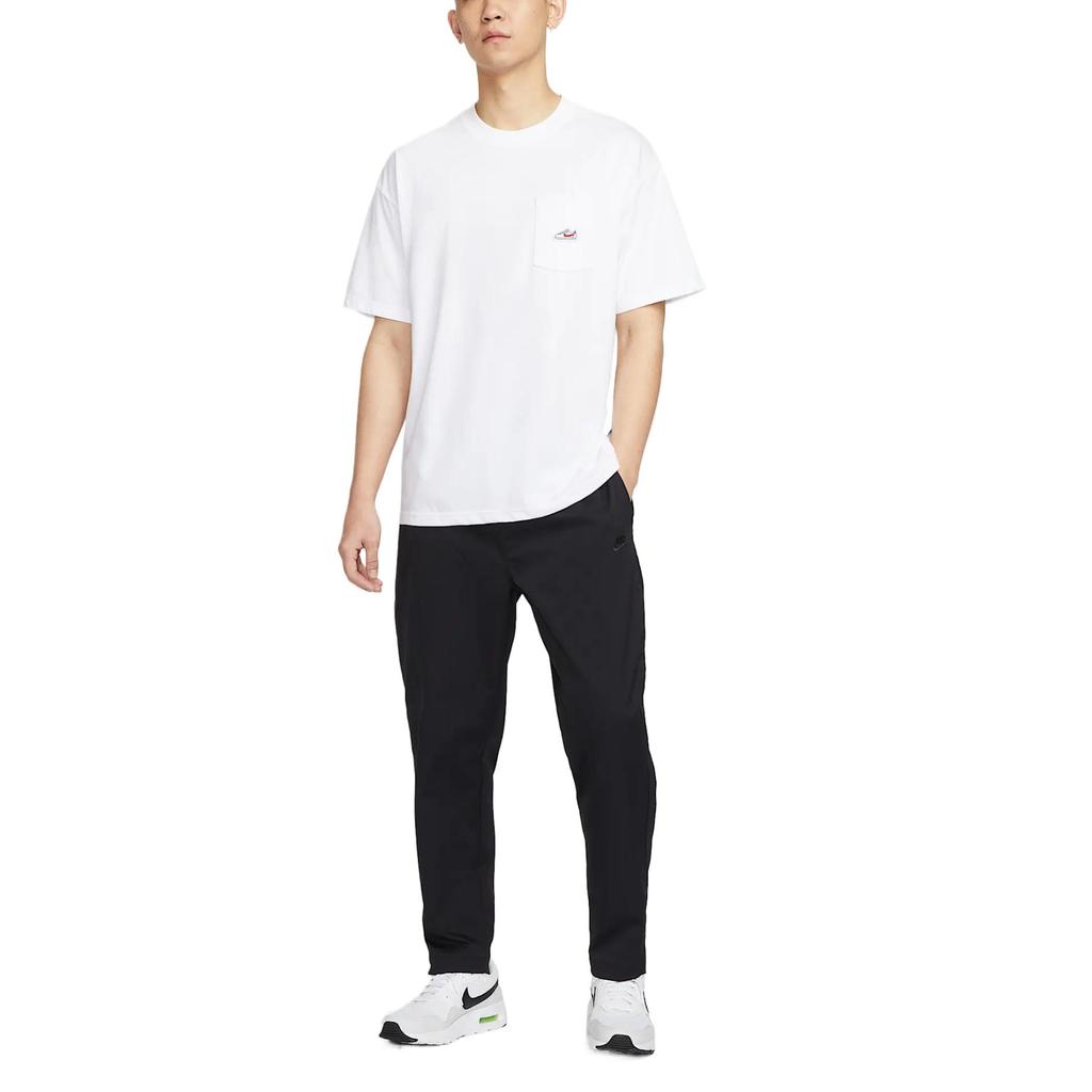 Nike Sportkleding Comfortabel Mode Veelzijdig Zak Vochtregulerend Korte Mouw T-shirt Heren Tops Wit IB1383100