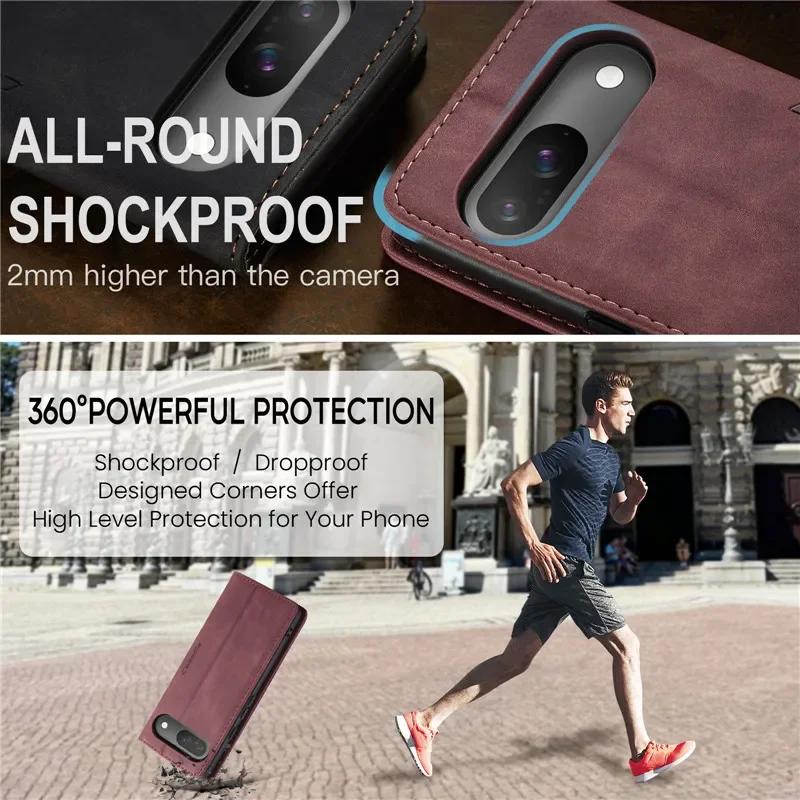 Luxury Leather Case for Google Pixel 10 9 Pro XL 7 10A 9A 8 Pro 8A 7A 6A Pixel9 Pixel10 Flip Wallet Card Phone Stand Cover Etui