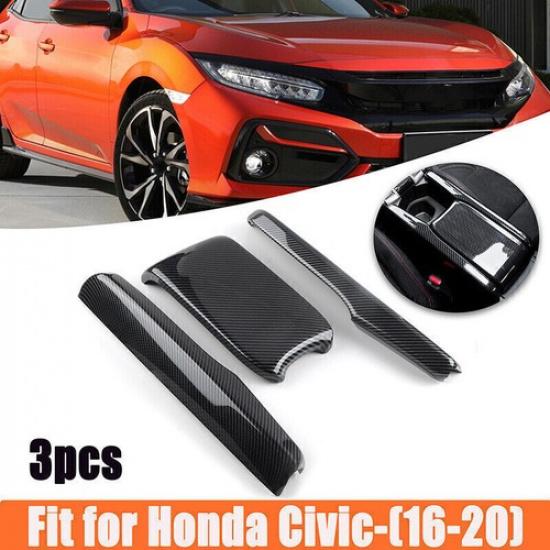 Fits 2016-2021 2020 Honda Carbon Fiber Interior Central Armrest Cover Box Panel