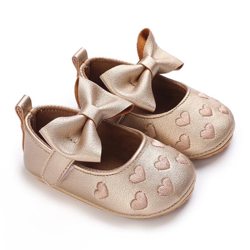 0-1Year Baby Shoes Infant Pre-Walker Shoes Girls Princess Bow Shoes Cute Breathable Flower Soft Sole Casual Sports Footwear