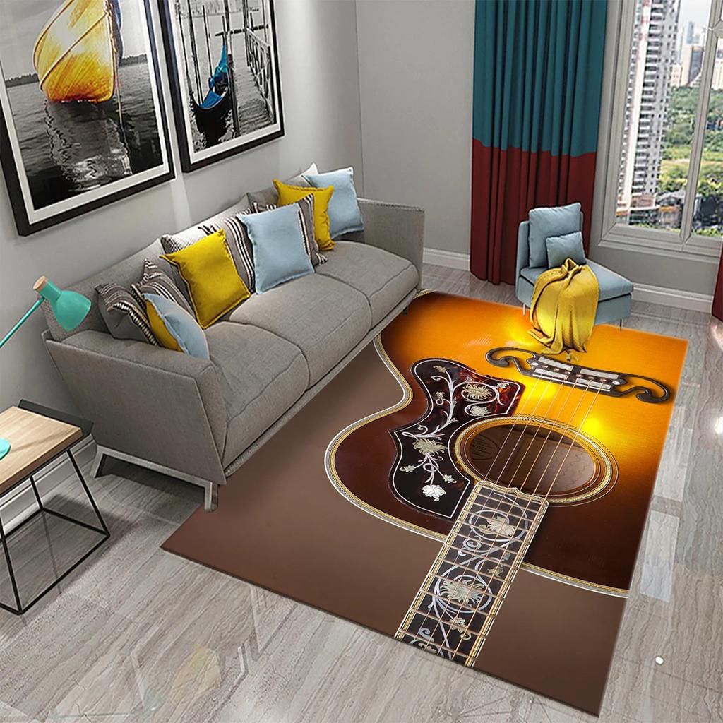 3D Music Carpet Music Instrument Rug for Living Room Bedroom Area Rug Decorative Floor Rugs Carpet Bathroom Non-slip Mat Carpet