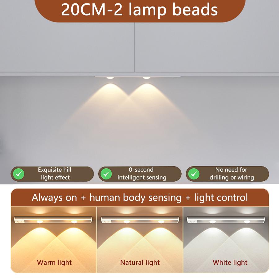 

Светодиодный ночник с датчиком движения PIR и ИК-пультом управления, перезаряжаемый через USB, лампа для кухонного шкафа, спальни, гардероба, беспроводной Without Remote