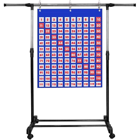 Godery Hundred Number Wall Chart, Numbers 1-120 Board Pocket Chart for Classroom Counting and Organizer, 120 Pockets