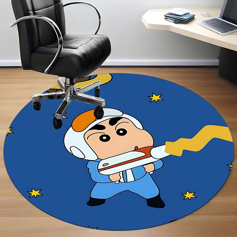 1pc Crayon Shin-chan Office Round Area Rug, Under Office Chairs Bedroom Living Room Home Decor  a1022114