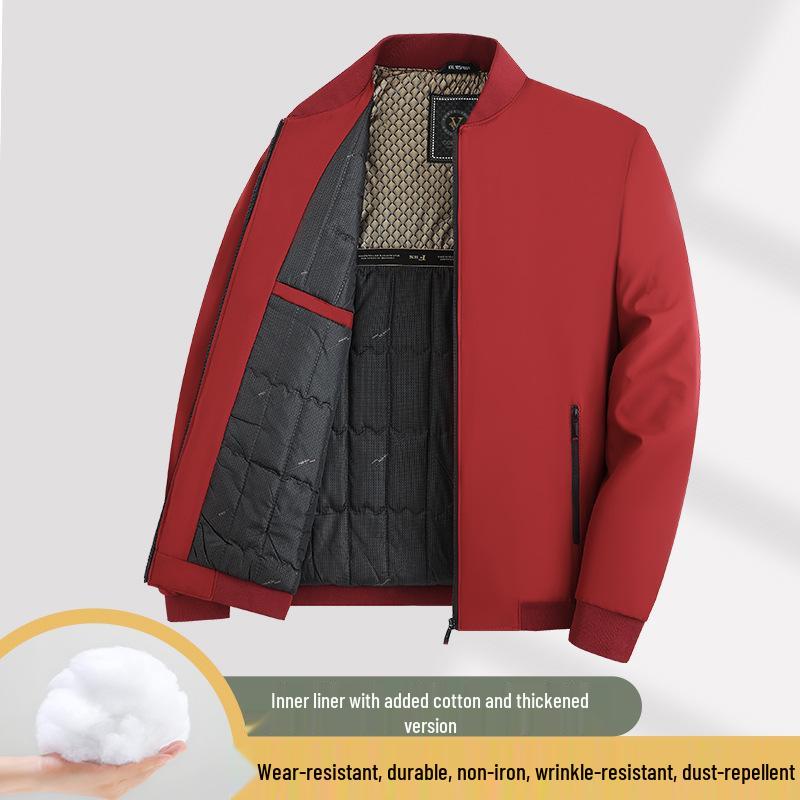 2025 Men's Autumn & Winter Cotton Jacket - New Style Casual Warm Coat for Middle-aged Dads