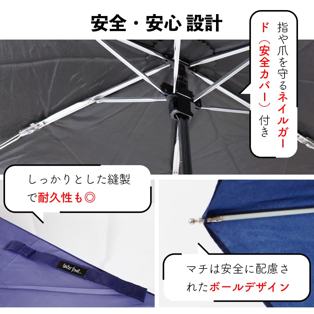 Water Front Ultra Thin Folding Umbrella Poke Flat 50 [Water Front] (Navy)