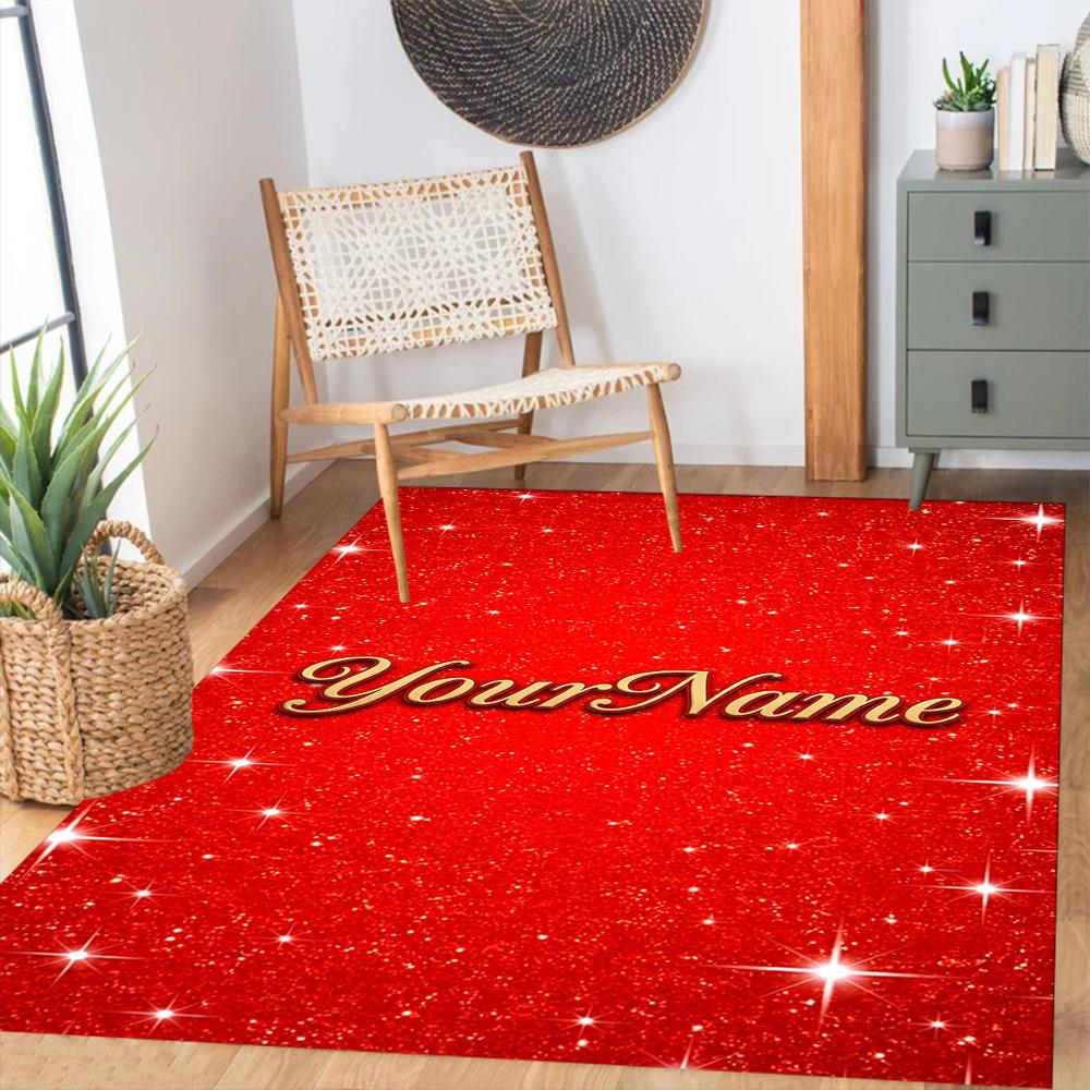 Rose Customize Text Floor Mat Design for Dining Room Hallway Living Rooms Entryway Antislip Carpet Anime Office Decor Birthday/Christmas Gift