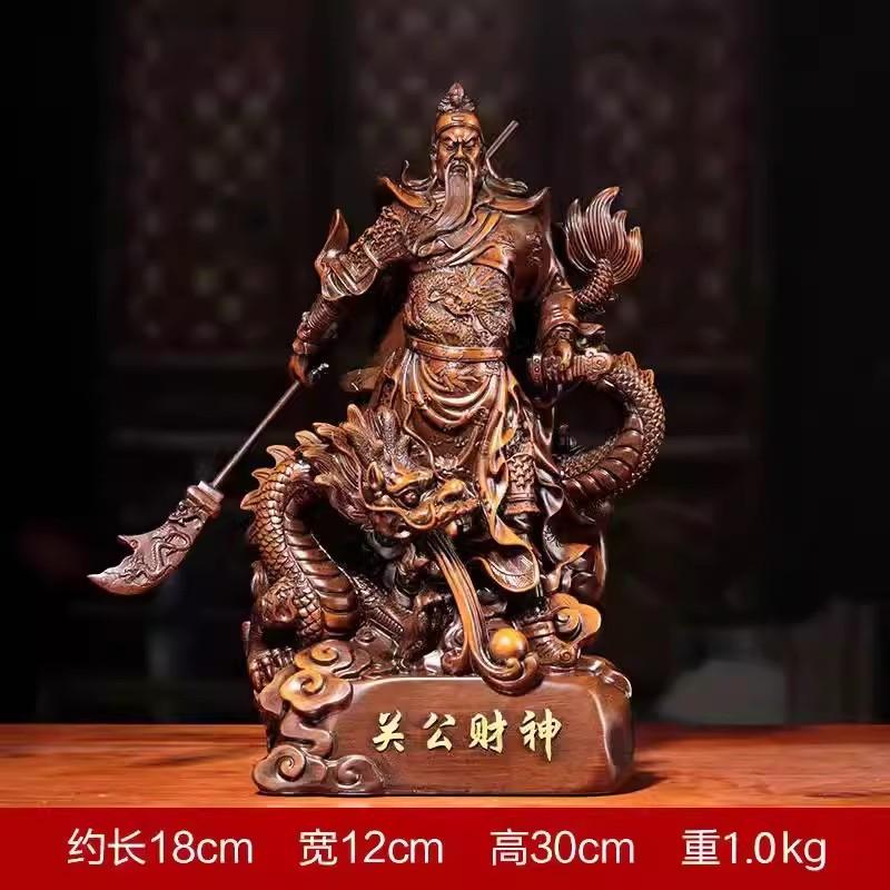 Guan Gong Statue for Home Decoration, Buddhist Resin Crafts, Buddha Statue, Wu Caishen Gift for Store Opening светло-серый