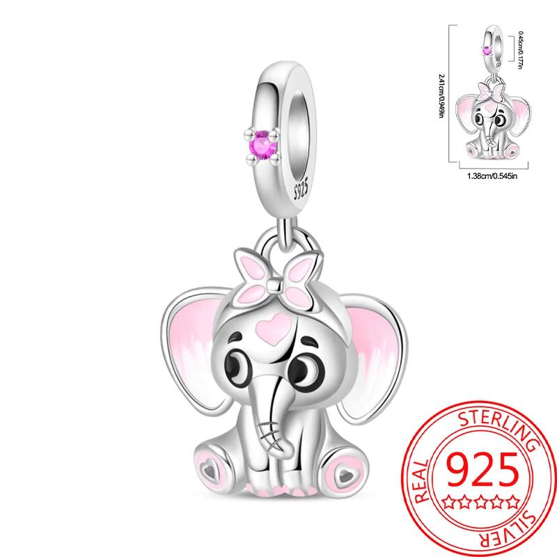 Copper Pet Series Cute Animals Charms Blue Penguin Hug Heart Love Bead Fit Original Bracelet For Women Jewlery Gift