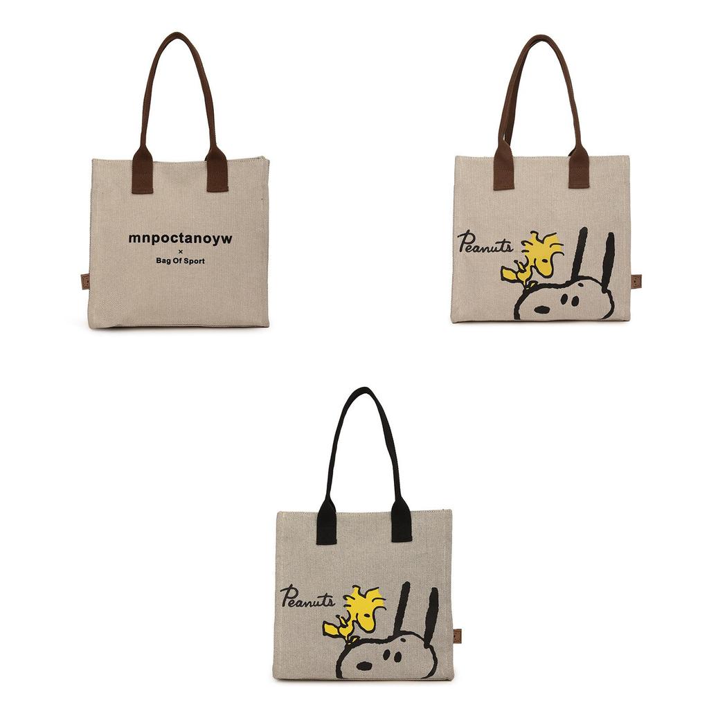 Large Capacity Panda Canvas Shoulder Bag Women Letter Cartoon Cute Tote Bag Street Fashion Shopping Bag