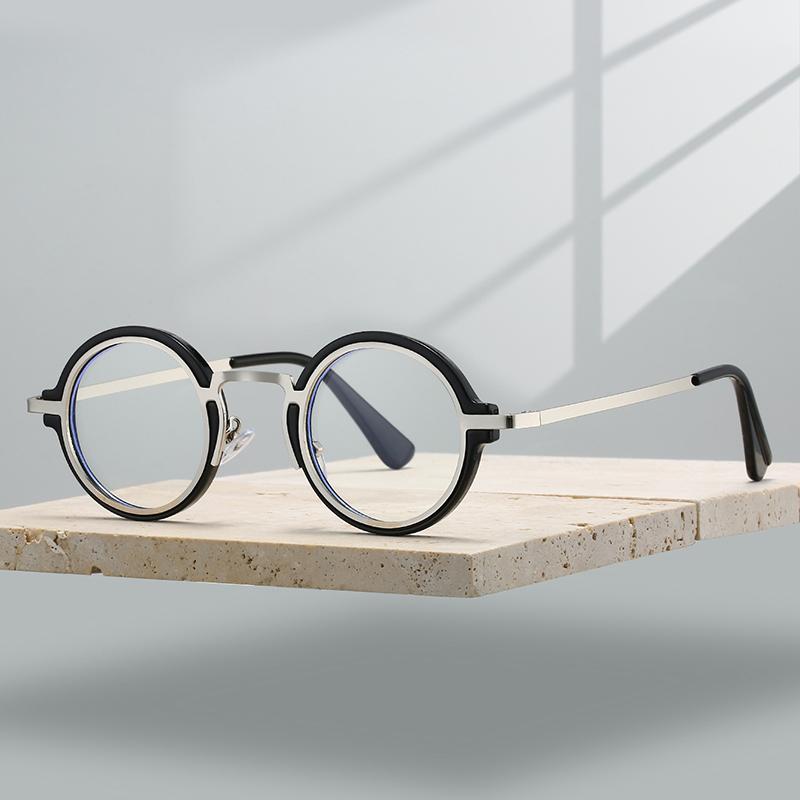 Punk Round Glasses Men Fashion Blue Light Blocking Eyewear Women Trendy Vintage Brand Design Optical Frames for Reading