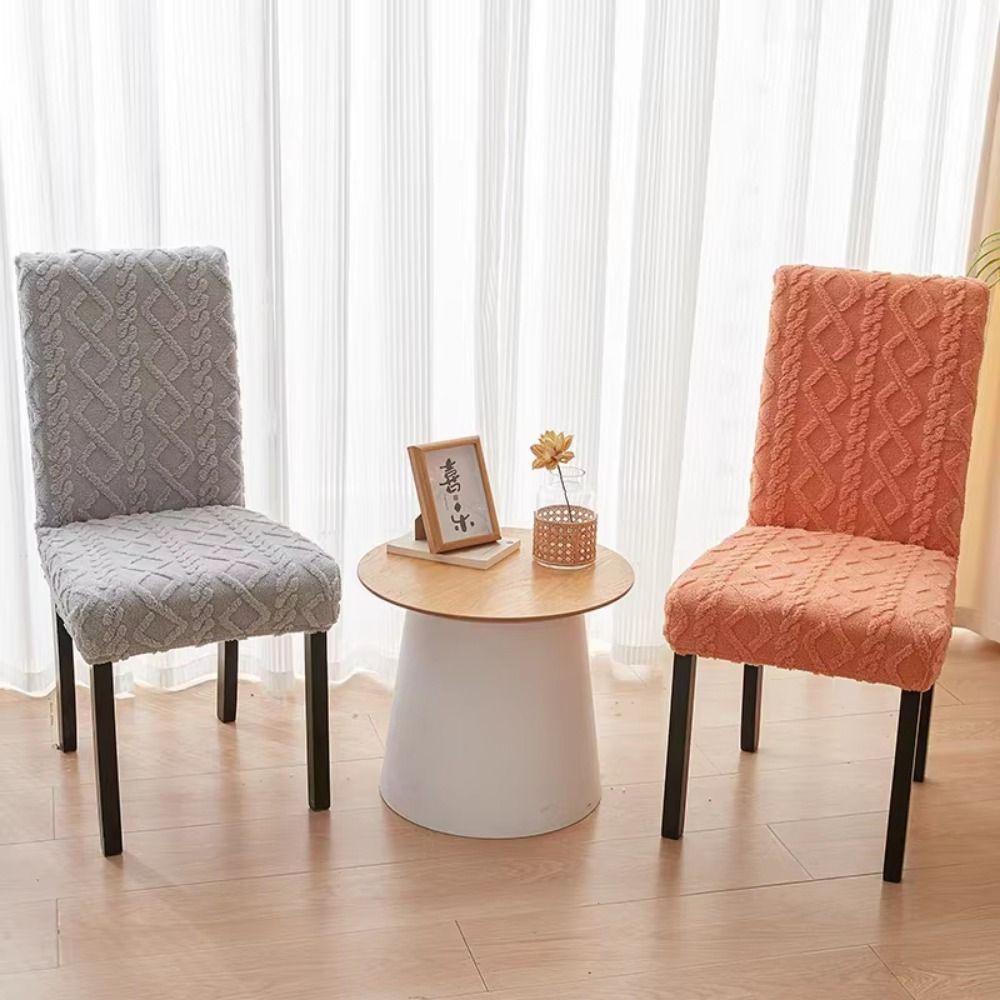 Elastic Jacquard Stretch Chair Cover Velveteen Removable Dining Chair Slipcovers House Home