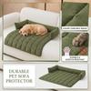 Checkered Corduroy Pet Bed with Bolster for Dogs and Cats