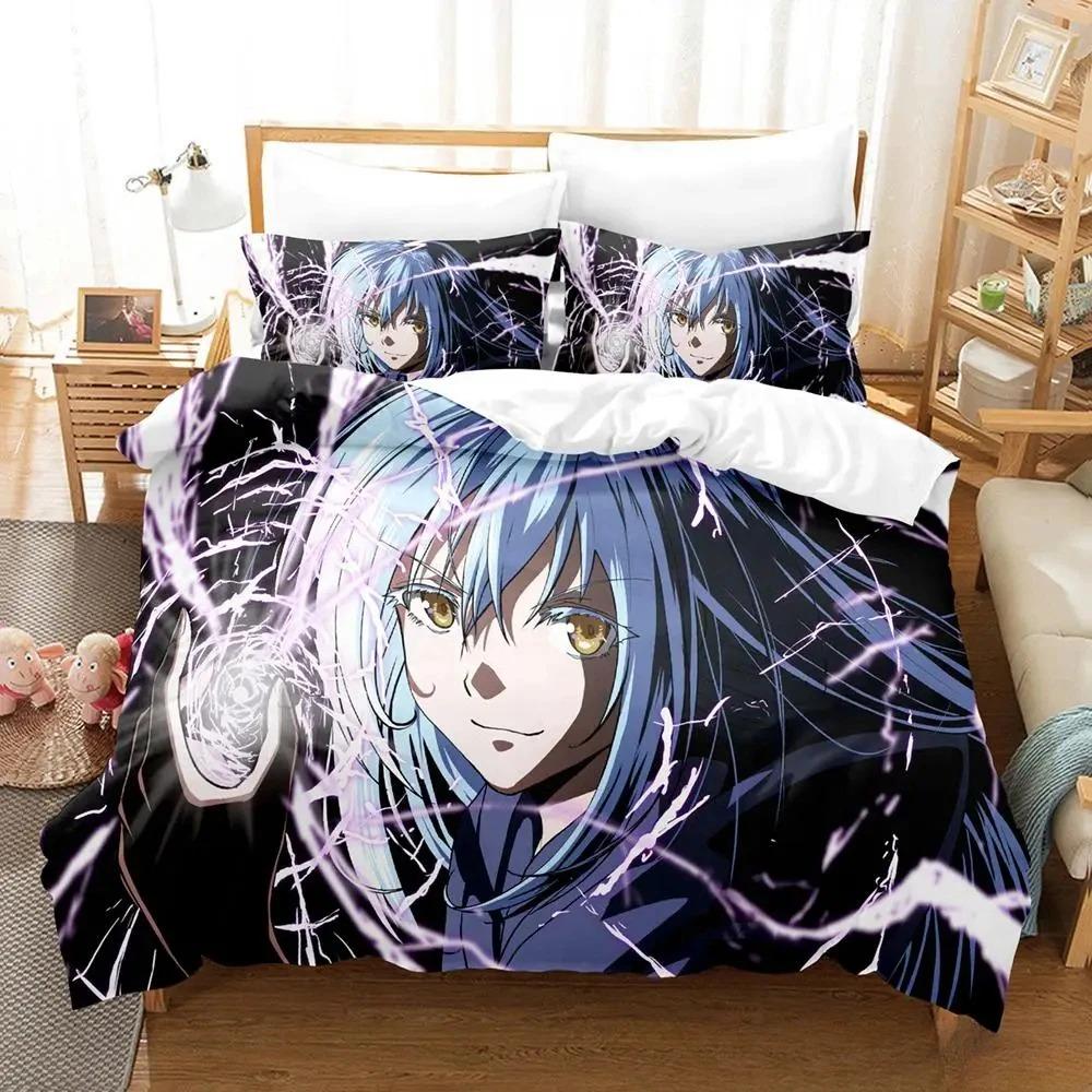 Kawaii Rimuru Tempest Bedding Set Single Twin Full Queen King Size Bed Set Adult Kid Bedroom Duvet Cover Sets 3D Print Anime Tool