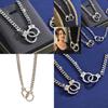 Chic Unisex Titanium Steel Handcuff Necklace With Musical Notes And Shapes For Bold Fashion Statements