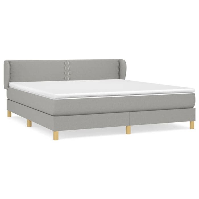 Maison Exclusive - Bettlattenrost mit Matratze Hellgrau 180x200cm Stoff