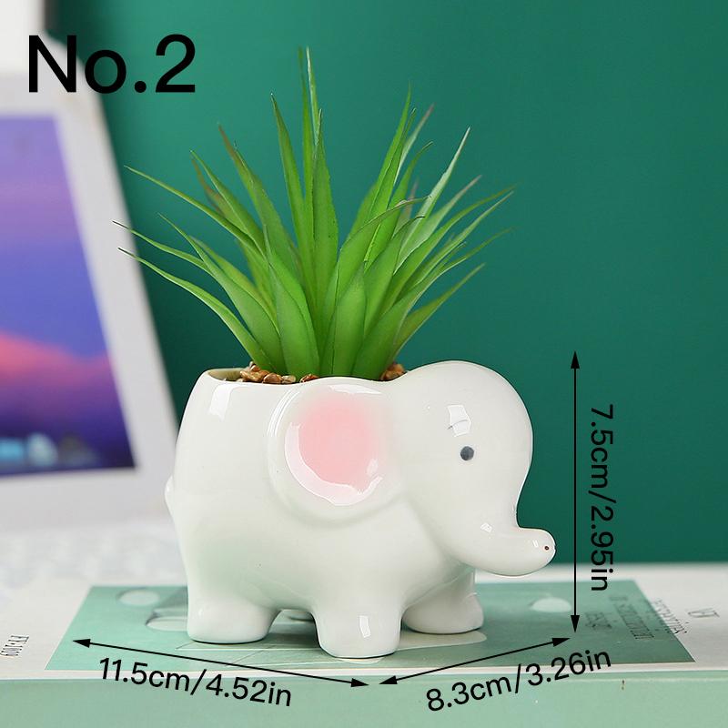 Cute Animal Flower Pot Succulent Pot Ceramics Planter Home Decor Desktop Ornaments Garden Decoration Bonsai Plant Pot