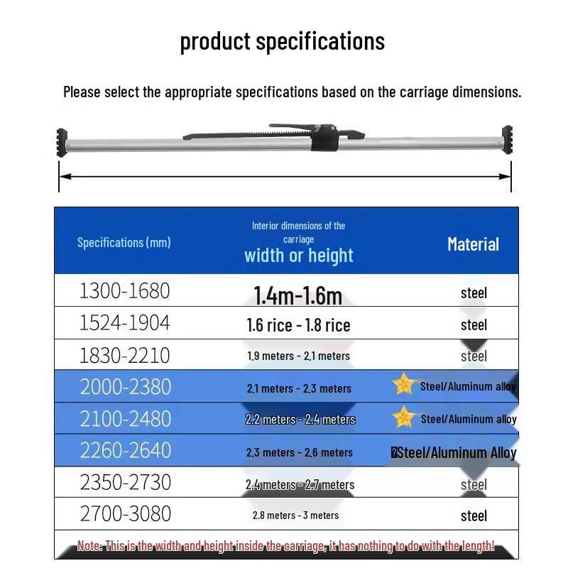 Adjustable Steel Support Rod with Spring