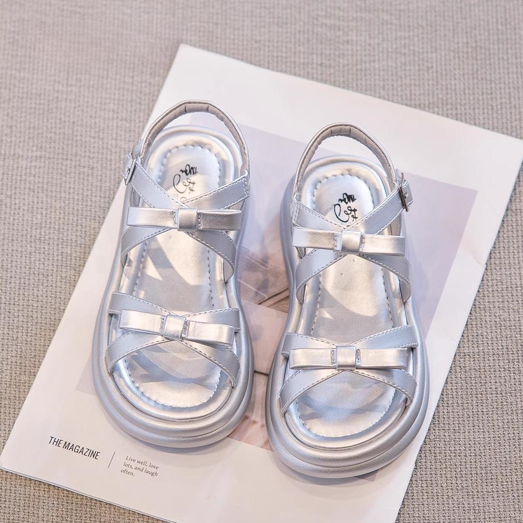 Girls Sandals Summer 2025 Summer New Girls Princess Shoes Children's Shoes Casual Roman Sandals Summer Shoes