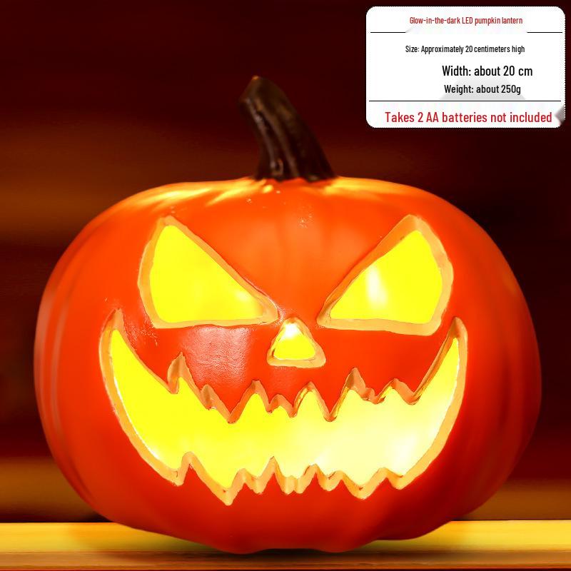 Stor Lysande Halloweenpumplampa Dekoration för Gård och Butiksfönster