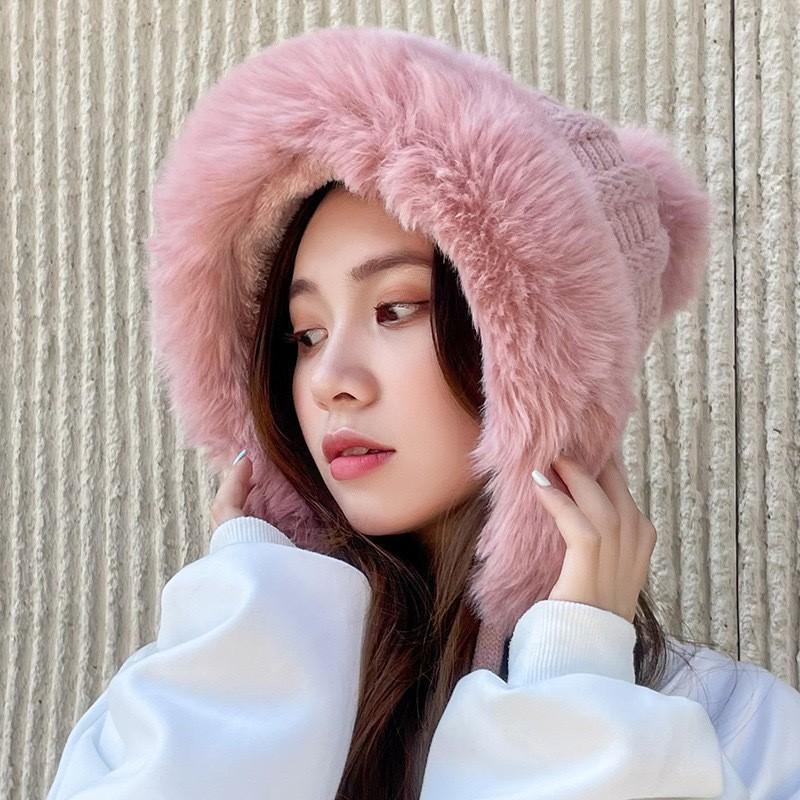 Winter hat women's Korean version cute antlers, ear protectors, plush hat, Christmas hat, plush and thickened Lei Feng hat, thermal hat