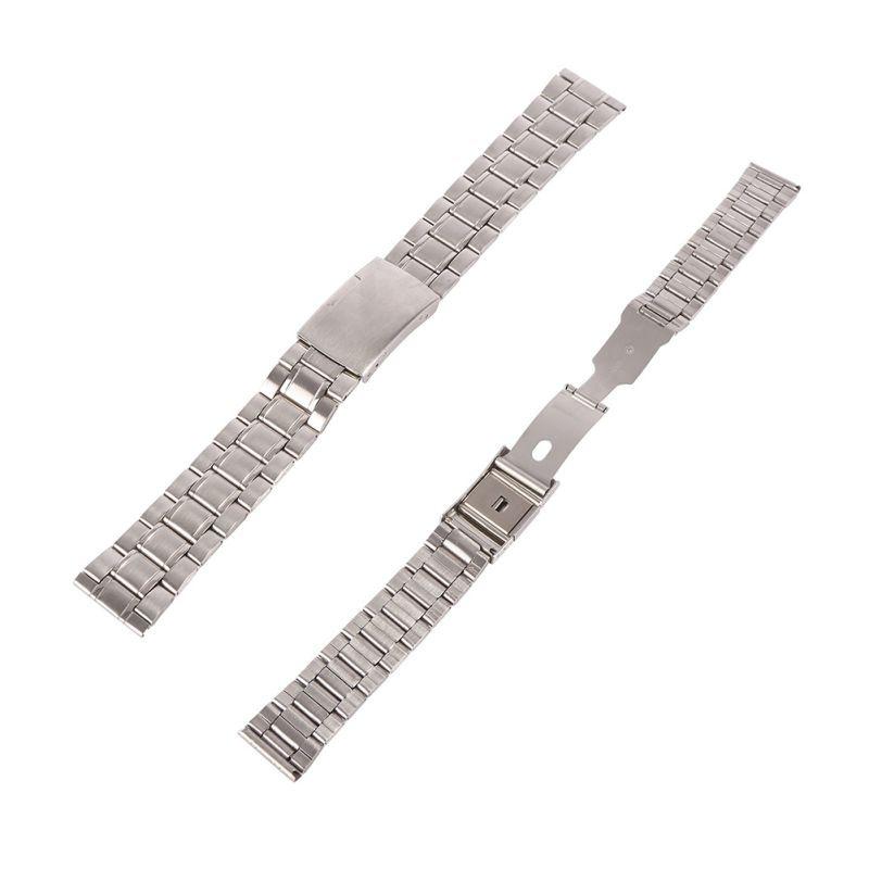 Leisure Watchbands Stainless Steel Unisex Watch Band Strap Straight Snaps Bracelet 18mm 20mm 22mm