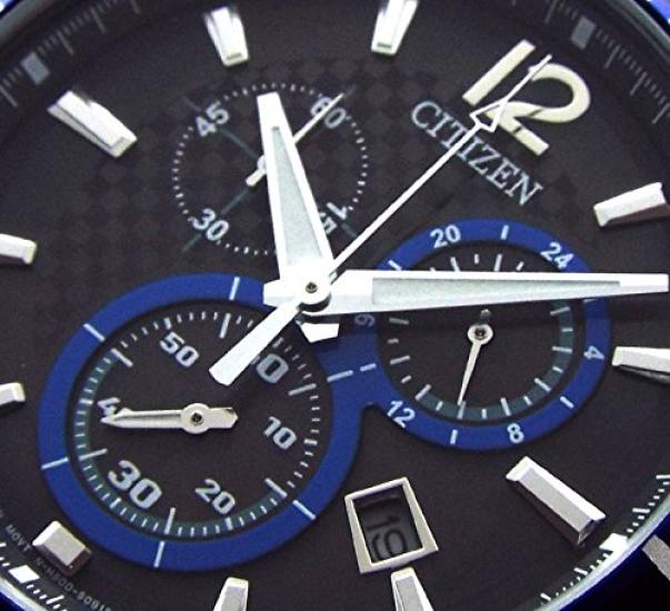 Citizen Genuine Leather Replacement Strap Blue Japan Model Number BL Eco-Drive Chronograph, Solar, Strap, Included, Base, VO10-6741F