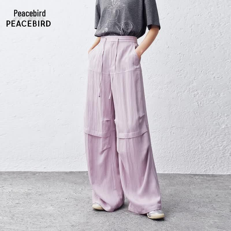 PEACEBIRD A3GBG2125 Ice Pink Loose Fit Casual Trousers XL