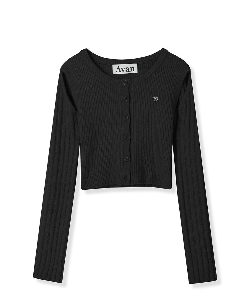 AVANDRESS Irene Shoulder Cutting Round Knit Charcoal