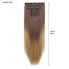Ensemble de 6 Pièces Postiche Clip In Extensions de Cheveux 24 pouces Long Cheveux Raides Tête Complète Couleur Dégradée Ombrée Aspect Naturel Usage Quotidien