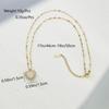 Set with Cubic Zirconia Heart Pendant, Women's Temperament, Stainless Steel Gold-plated Necklace, Wedding Party Jewelry Gifts