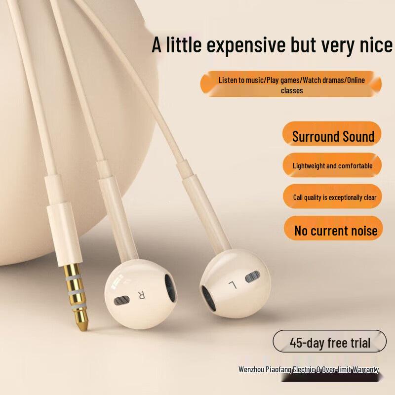 4th Gen Wired Earphones - Type-C/3.5mm for KTV, Sleep, Gaming, Android