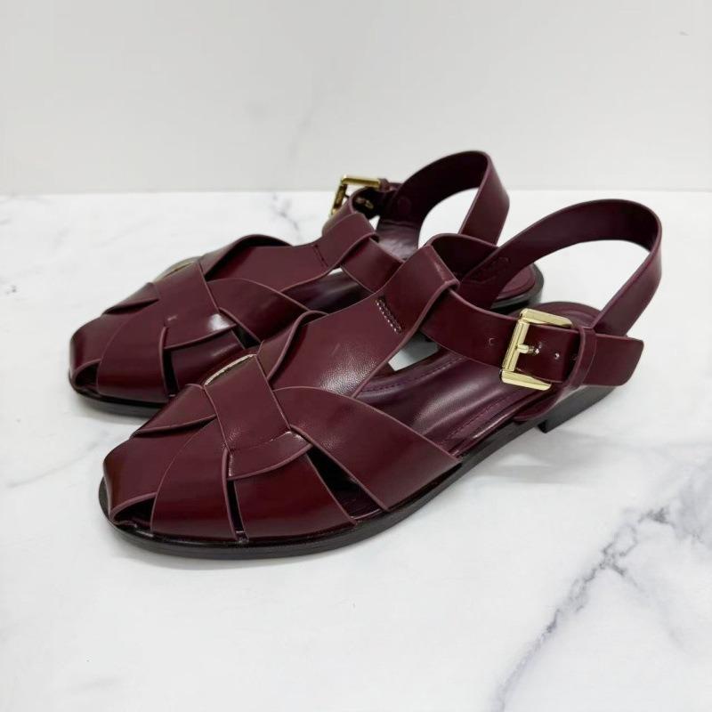 Rome Sandals Women Summer Weave Hollow Casual Shoes Female Buckle Soft Sole Fashion Low Heel Beach Shoes for Women