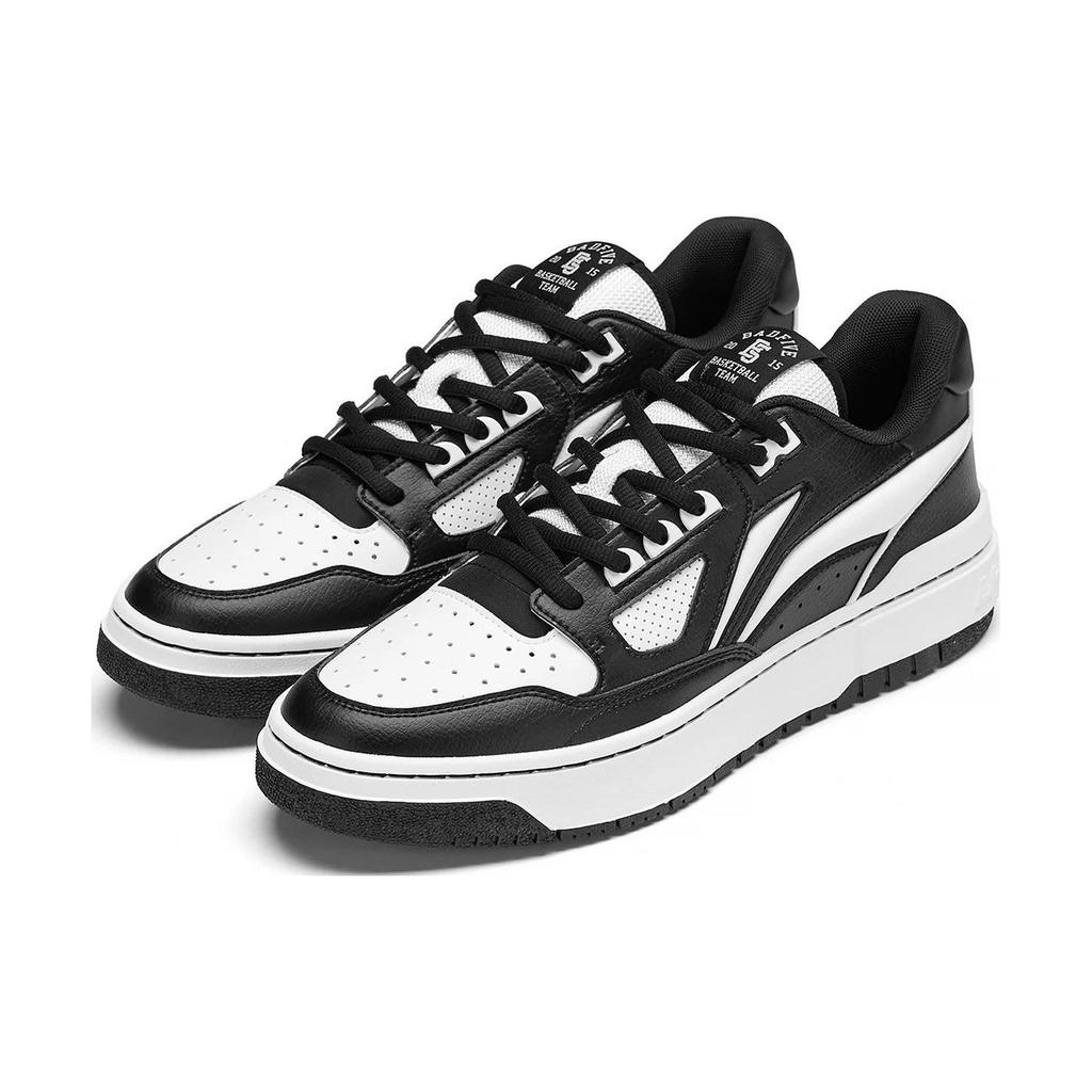 Li Ning Rookie 2 BadFive Slip Resistant Low Top Skateboard Shoes Men's Black White ABCT023-2