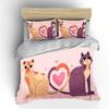 Cute Cartoon Animal Couple Double Bed Comforter Set Bed European Bedding Set Home Textile Luxury Pillowcase Bedroom Bedding Set