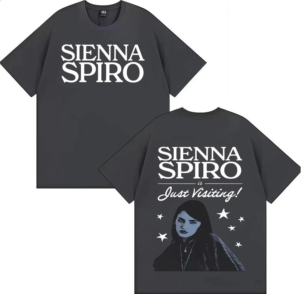 Singer SIENNA SPIROS High Quality Fashion Printing Short Sleeve Clothing Unisexs Womens Hip Hop Casual Tshrits Pop Music Streetwear