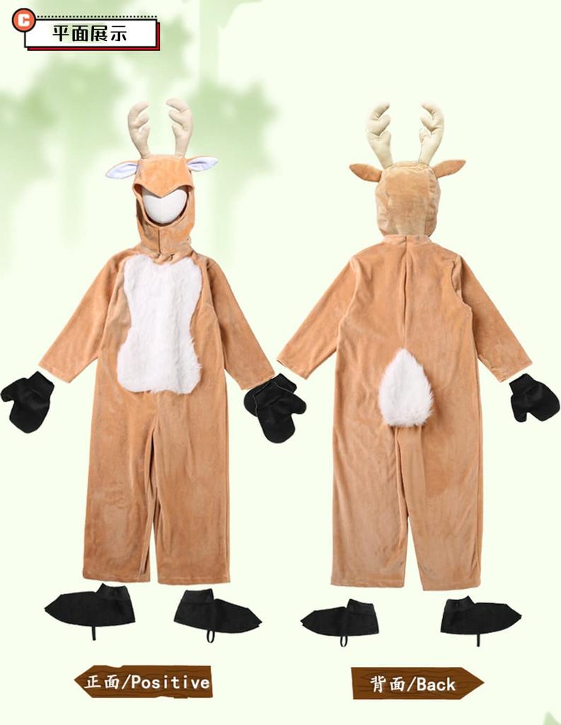 Lakiya Cute Reindeer Kigurumi Christmas Cosplay Costume for Boys and Performance Outfit for Cultural and New Parties Kids' Costume, Costume,