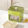 Press-Release Ice Cube Tray with Storage Bin & Ice Shovel Large Capacity Ice Mold for Freezer Leak-Proof Stackable BPA-Free Ice Maker for Home Party