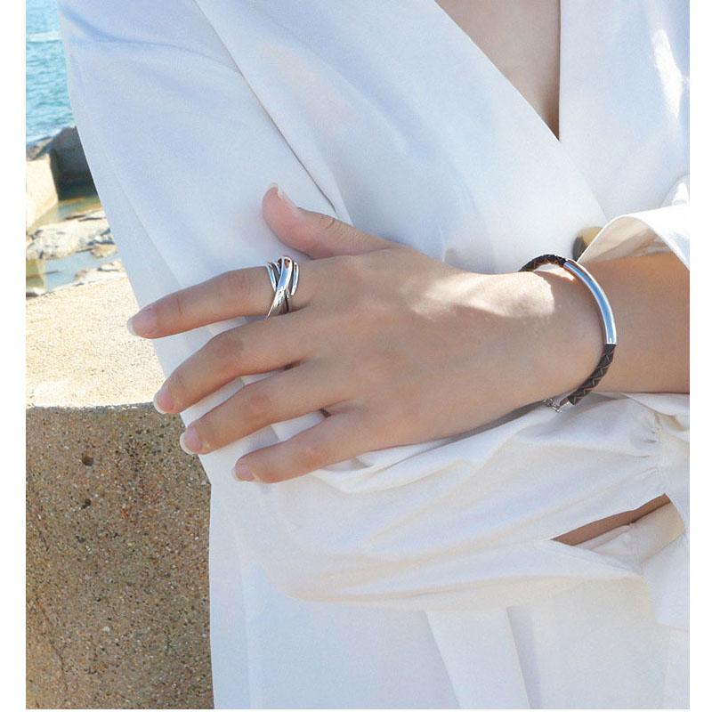 925 Sterling Silver Rings For Women Bohemian Adjustable Geometric Irregular Rings Exaggerated Novelty Jewelry S-R406
