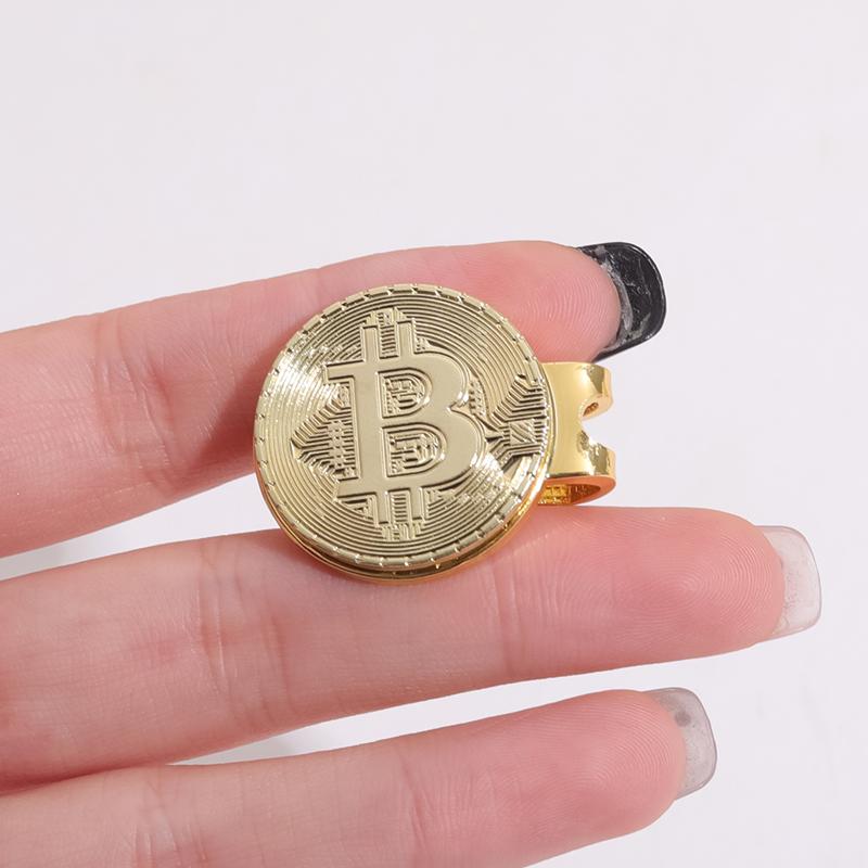 Hat Clip Ball Marker Creative Bitcoin Shaped Magnetic Golf Mark Fashion Golf Accessories Jewelry Gifts For Golfers Friends