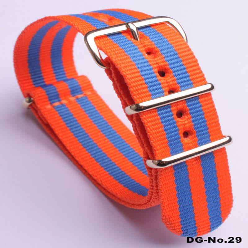 

Colorful Nylon Canvas Watch Band with Gold DG Buckle 20mm