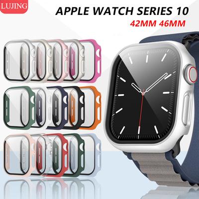 Tempered Glass+Cover For Apple Watch 10 46mm Matte Hard PC Bumper Screen Protector Case iWatch Series 10 42mm Accessories