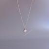 Natural Moonstone Elegant Necklace Sterling Silver Cushion-shaped Layering Necklace for Women Square Crystals Office Wear Simple Jewelry