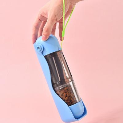 Faltbare Hunde-Wasserflasche Futterbehälter mit Müllbeutelspender Tragbar für Welpen Katze Reise Wandern Outdoor Spazierengehen Füttern