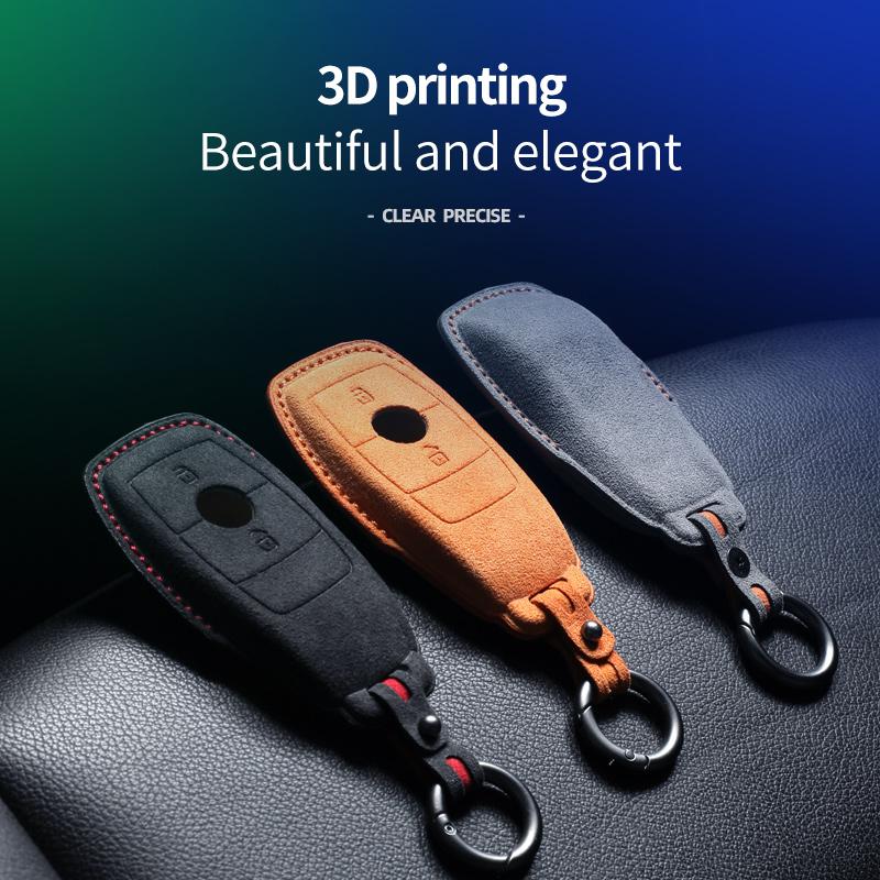 Styling Mouldings Alcantara Car Key Case Cover For Mercedes Benz A C E S G CLS GLC SL Class W176 W177 W205 W206 W212 W213 W222 W