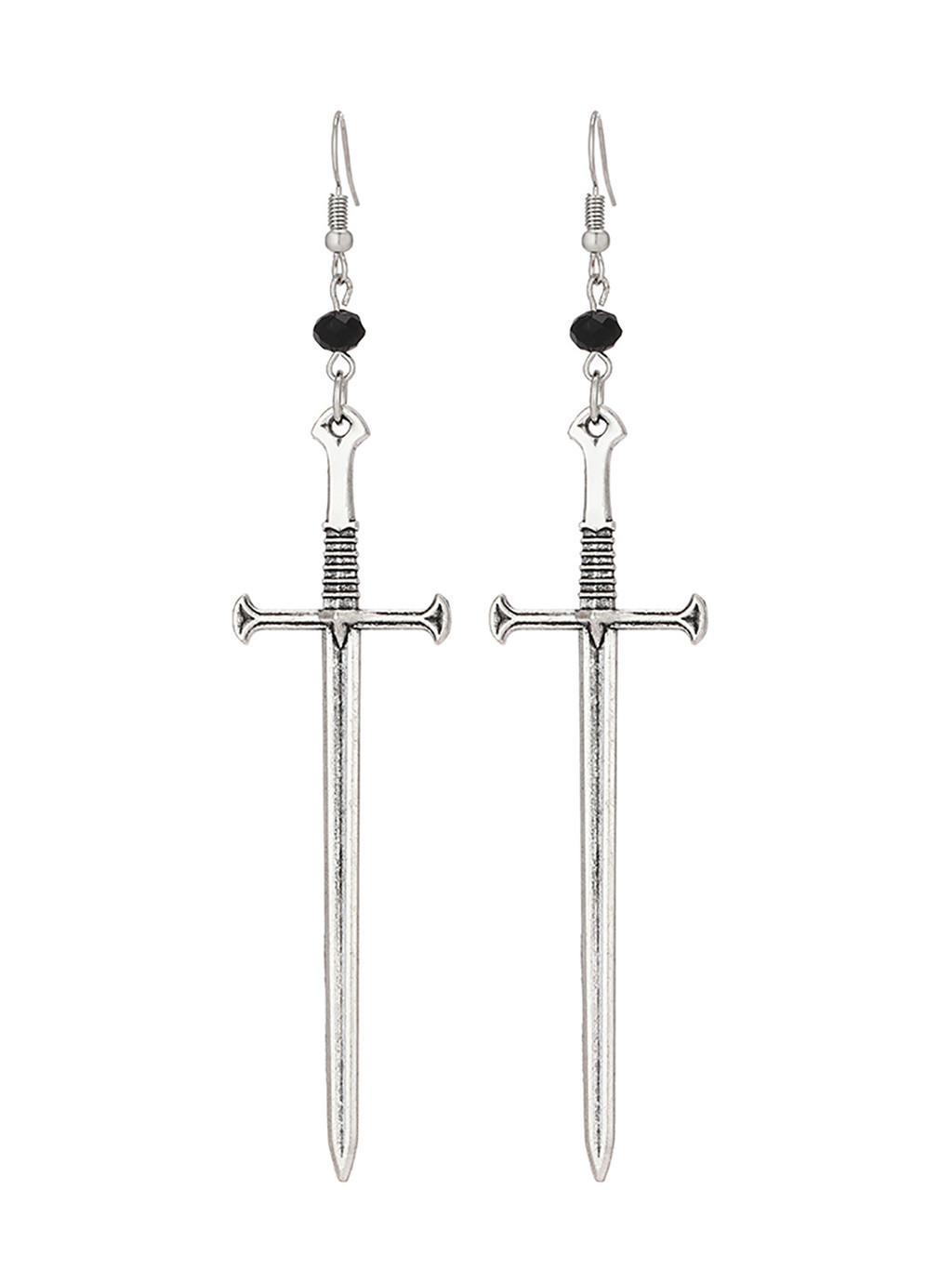 Fashionable Women s Geometric Silver Earrings Trendy Alloy Plated Chic Street Jewelry