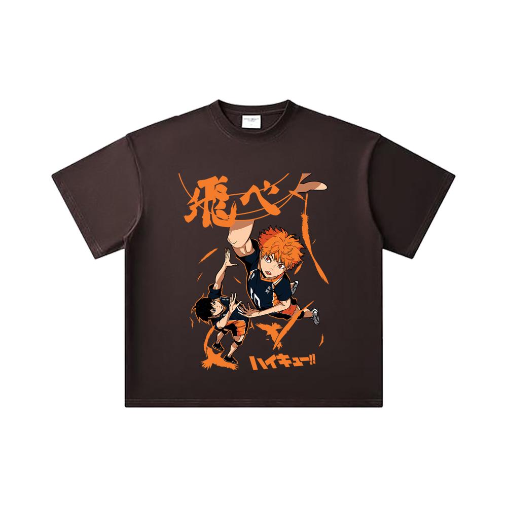 260 GSM Double Yarn 32 Count 100% Cotton Haikyuu V10 Hinata Tobio Print Unisex Heavy Cotton T Shirt… More